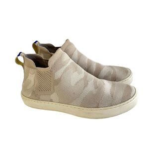 Rothys The Chelsea Desert Sand Camo Boots Sneakers Size 8 Beige Cream
